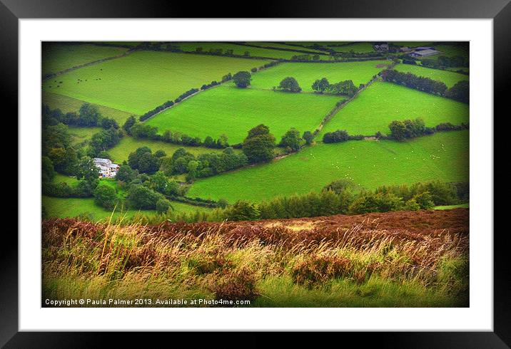 Arty Exmoor view Framed Mounted Print by Paula Palmer canvas
