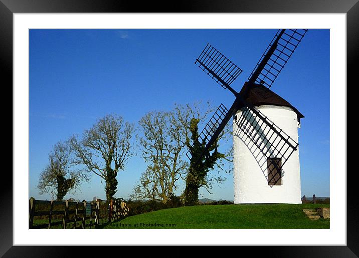 Sail shadow on Ashton windmill Framed Mounted Print by Paula Palmer canvas