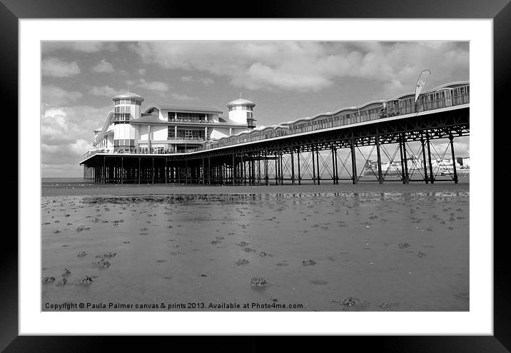 Grand Pier in Weston-Super-Mare Framed Mounted Print by Paula Palmer canvas