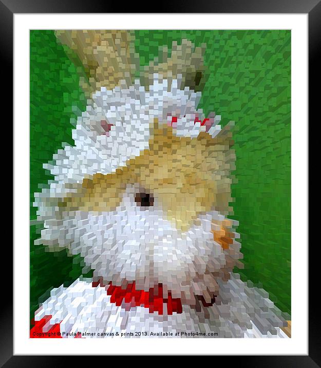 Extrusion digital toy rabbit! Framed Mounted Print by Paula Palmer canvas