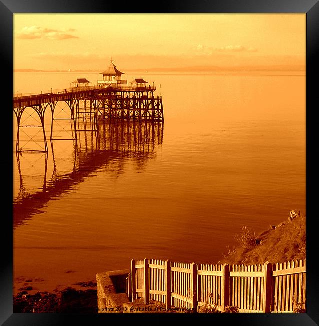 Clevedon Pier Framed Print by Paula Palmer canvas