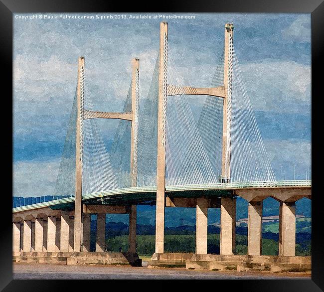 Second Severn Bridge Crossing Framed Print by Paula Palmer canvas