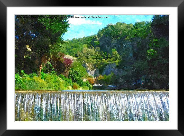Waterfall view to Cheddar gorge Framed Mounted Print by Paula Palmer canvas