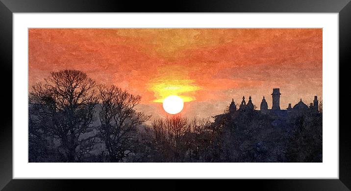 Sunset Scene Framed Mounted Print by Paula Palmer canvas
