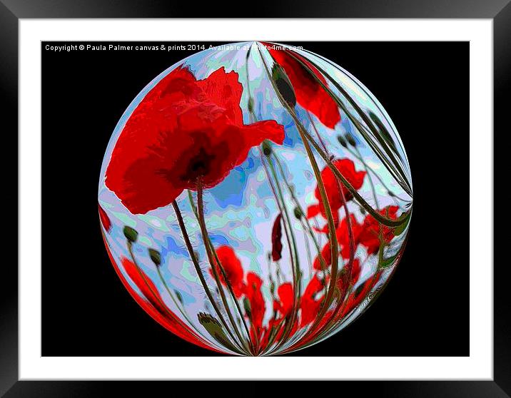 Abstract poppies 3 Framed Mounted Print by Paula Palmer canvas