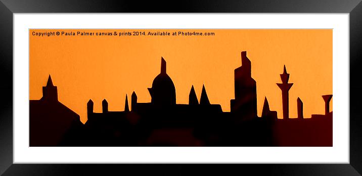 Abstract City skyline  Framed Mounted Print by Paula Palmer canvas