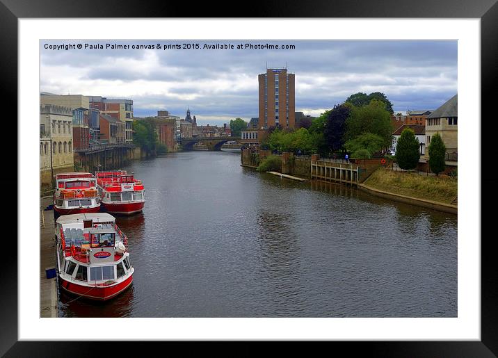  York and the river Ouse Framed Mounted Print by Paula Palmer canvas