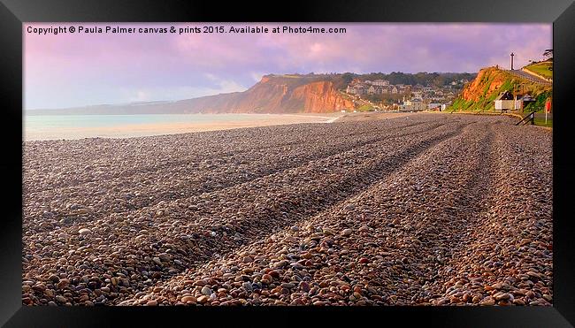  Budleigh Salterton beach Framed Print by Paula Palmer canvas