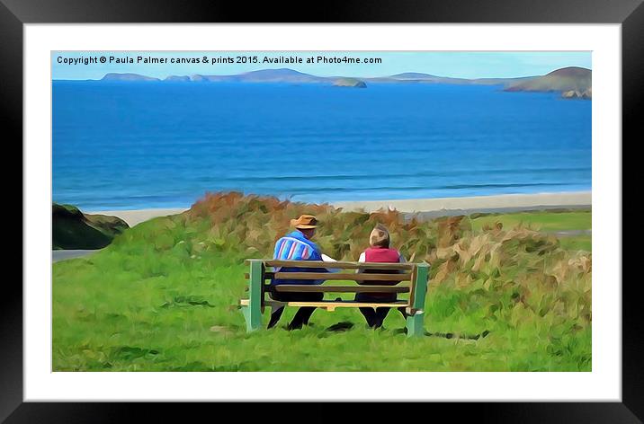  View over Newgale Beach,Pembrokeshire,Wales Framed Mounted Print by Paula Palmer canvas