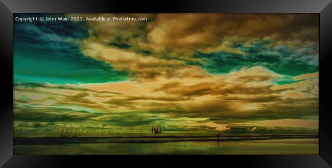 Passing Another Place (Digital Art Painting) Framed Print by John Wain