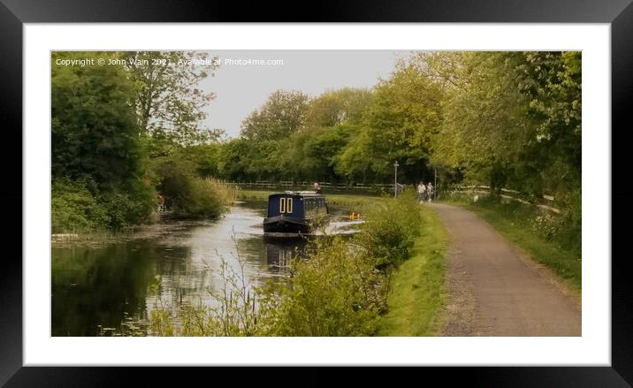 Walk along the canal Framed Mounted Print by John Wain