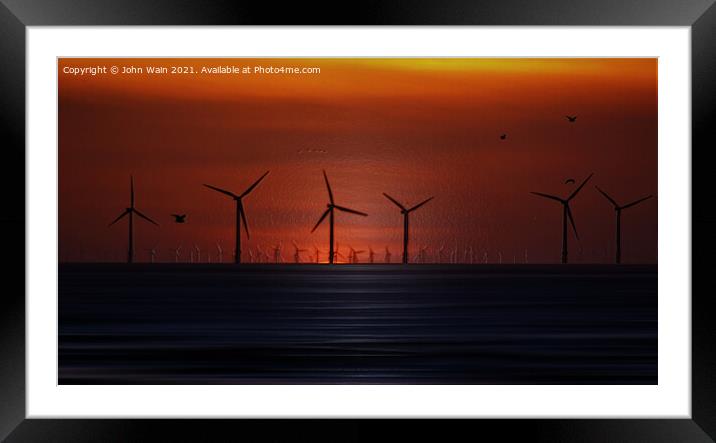 Windmills (Digital Art) Framed Mounted Print by John Wain