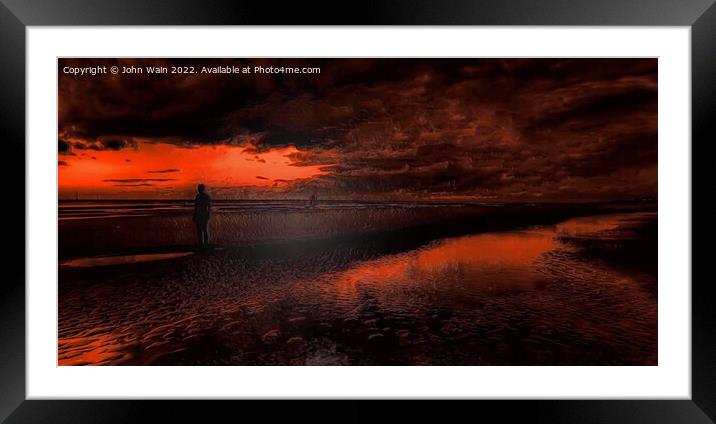 Another place at sunset (Digital Art) Framed Mounted Print by John Wain