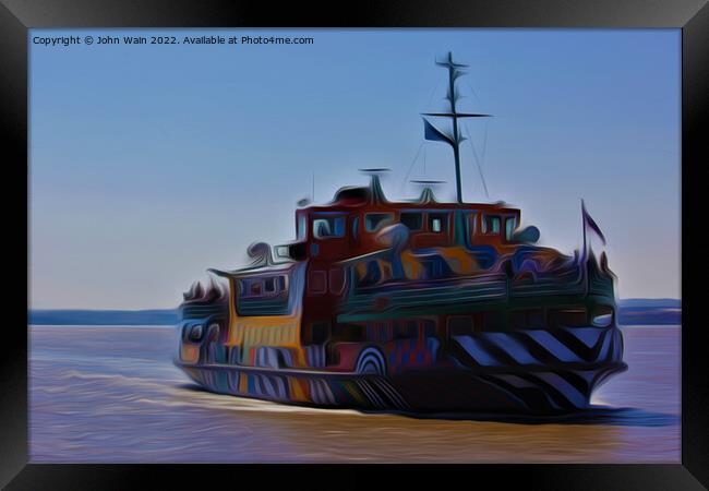 Mersey Ferry (Original Digital Art Painting) Framed Print by John Wain