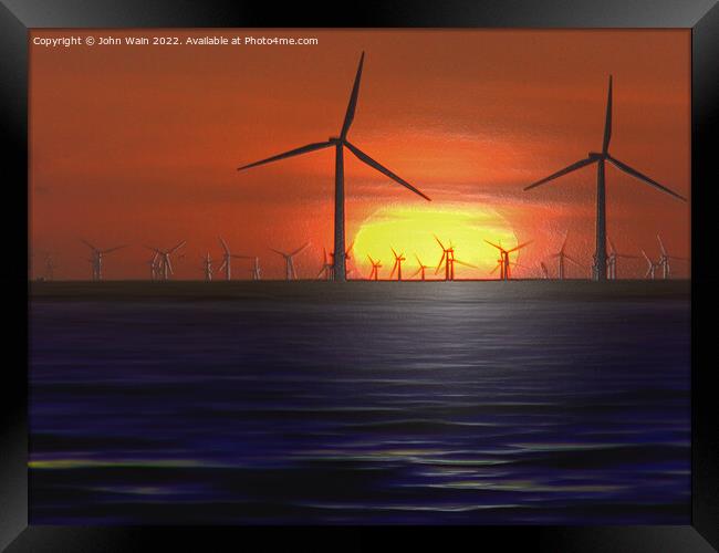 Windmills (Digital Art) Framed Print by John Wain