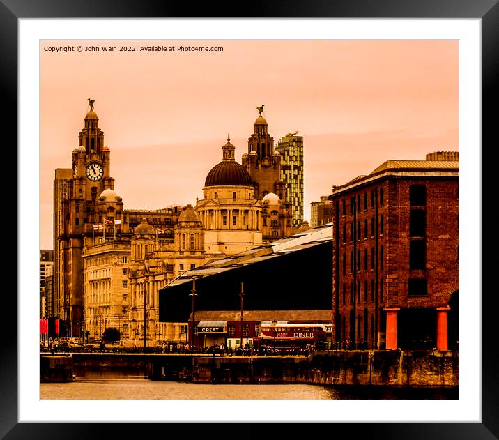 Royal Albert Dock And the 3 Graces   Framed Mounted Print by John Wain