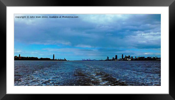 Merseyside from the River Framed Mounted Print by John Wain