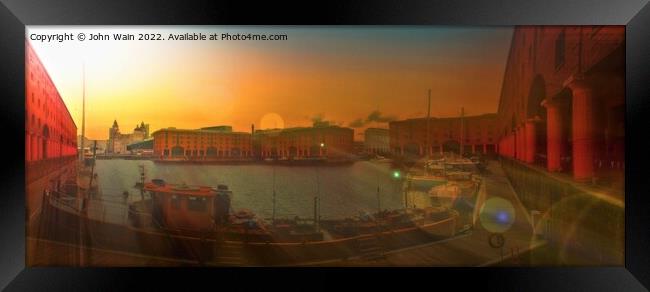 Royal Albert Dock And the 3 Graces Panorama Framed Print by John Wain