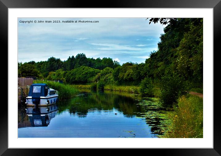 Walk along the canal Framed Mounted Print by John Wain