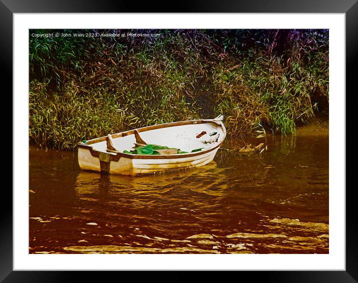 Boat on the Dee (Digital Art) Framed Mounted Print by John Wain