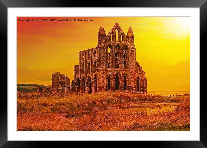 Whitby Abbey Framed Mounted Print by John Wain