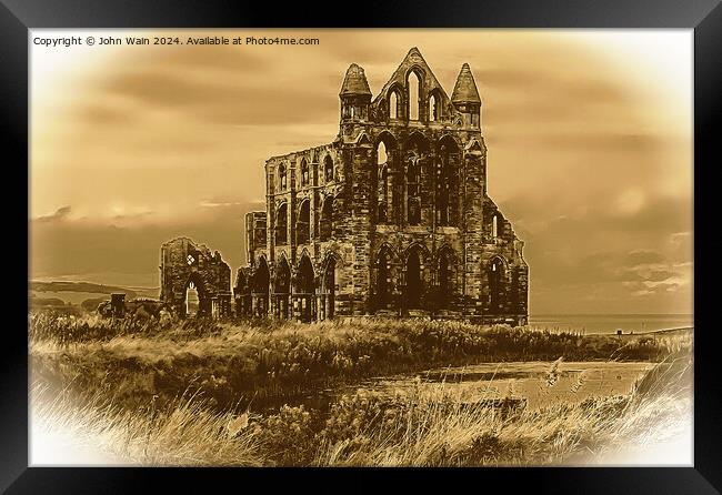 Whitby Abbey (Digital Art) Framed Print by John Wain