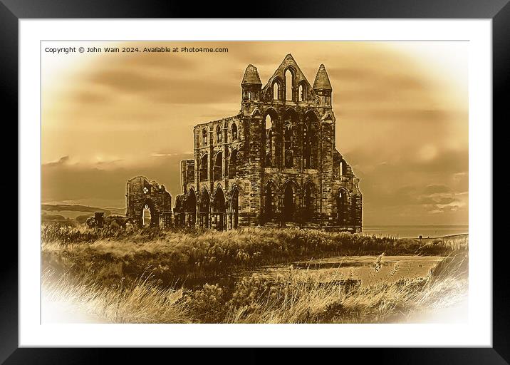 Whitby Abbey (Digital Art) Framed Mounted Print by John Wain
