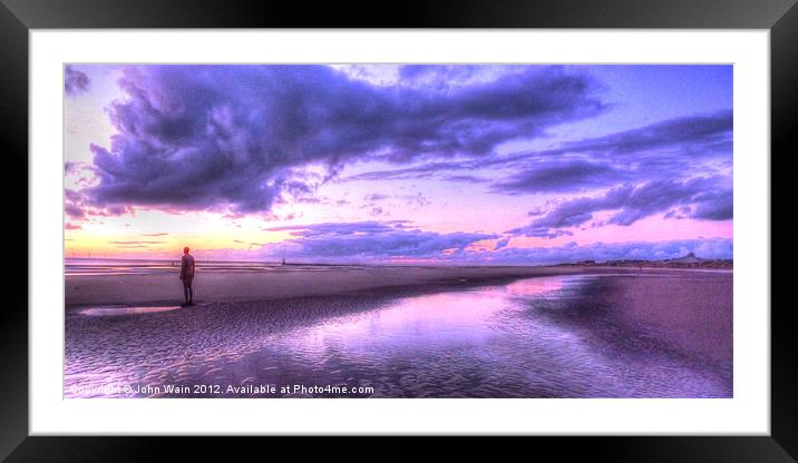 Antony Gormleys Sunset Framed Mounted Print by John Wain