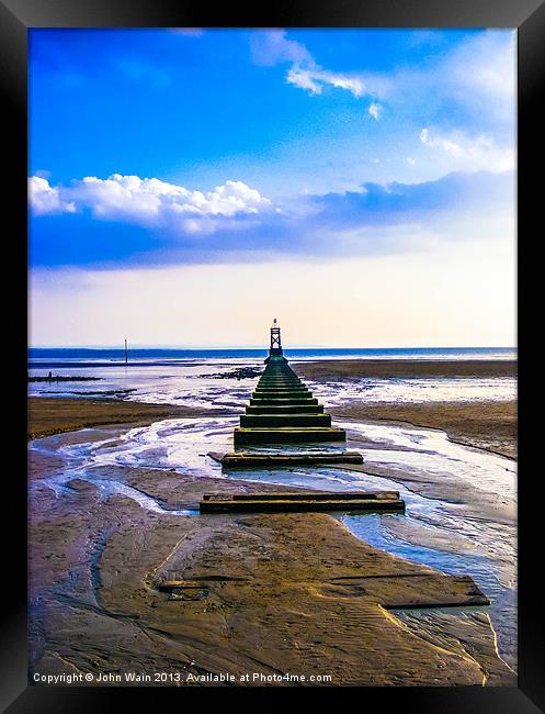 Crosby Pier Framed Print by John Wain