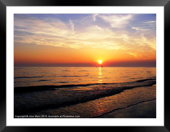 High tide and Sunset... Framed Mounted Print by John Wain
