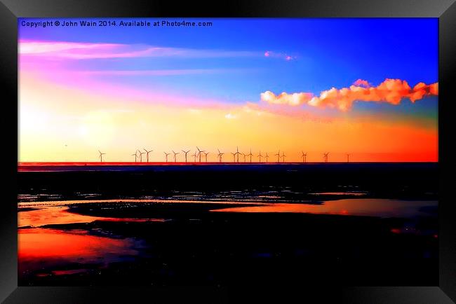 Mersey Wind Farm Framed Print by John Wain