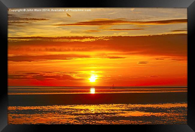 Sunset Bay Framed Print by John Wain