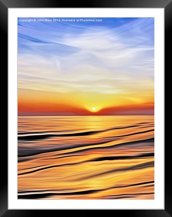 Sunset Bay Framed Mounted Print by John Wain