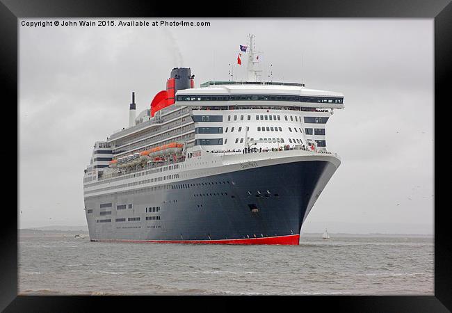 Queen Mary 2 Framed Print by John Wain