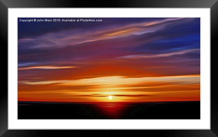 Sunset in the Bay Framed Mounted Print by John Wain