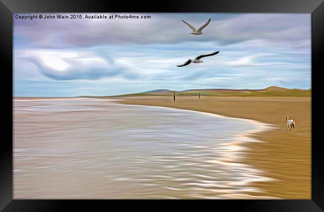 Run In the tide Framed Print by John Wain