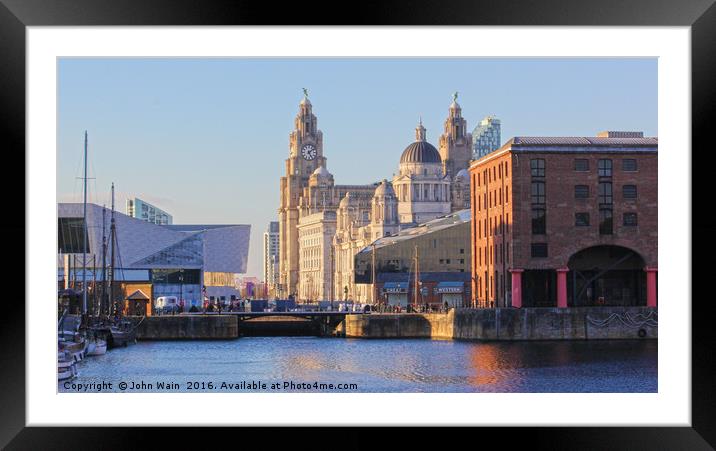 Pier Head, Liverpool Framed Mounted Print by John Wain