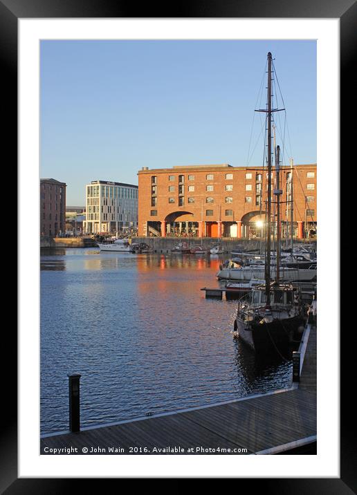 Royal Albert Dock, Liverpool Framed Mounted Print by John Wain