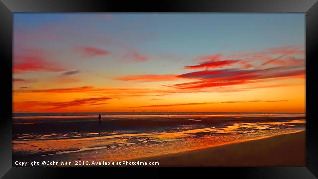 Another place at Sunset Framed Print by John Wain