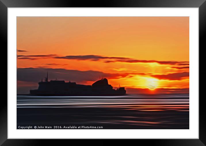 Belfast Ferry (Digital Art) Framed Mounted Print by John Wain