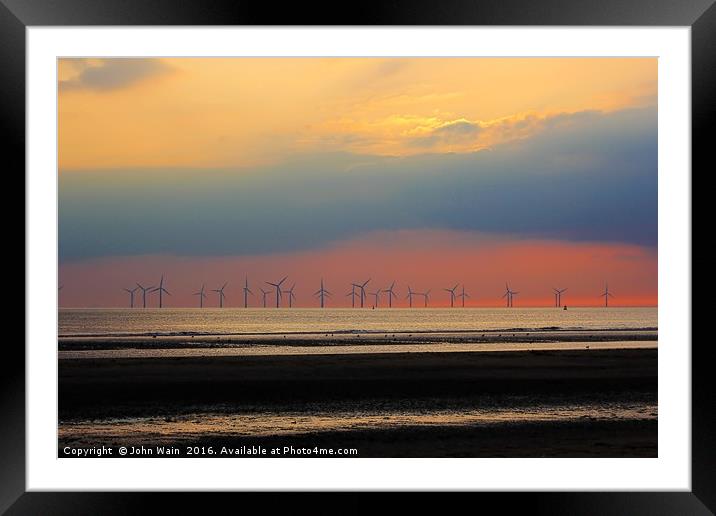 At the Wind Farm Framed Mounted Print by John Wain