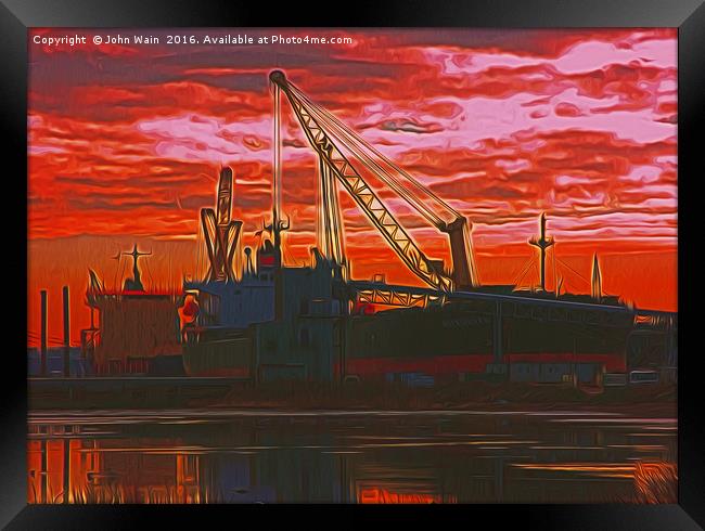 The  Docks (Digital Painting) Framed Print by John Wain