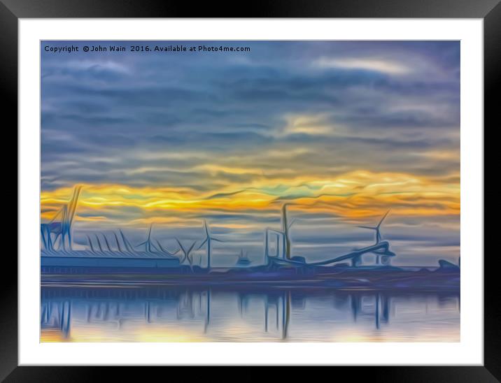 The Docks (Digital Art) Framed Mounted Print by John Wain