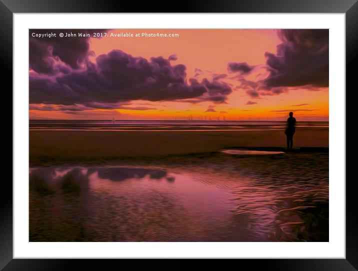 Another place at sunset  Framed Mounted Print by John Wain