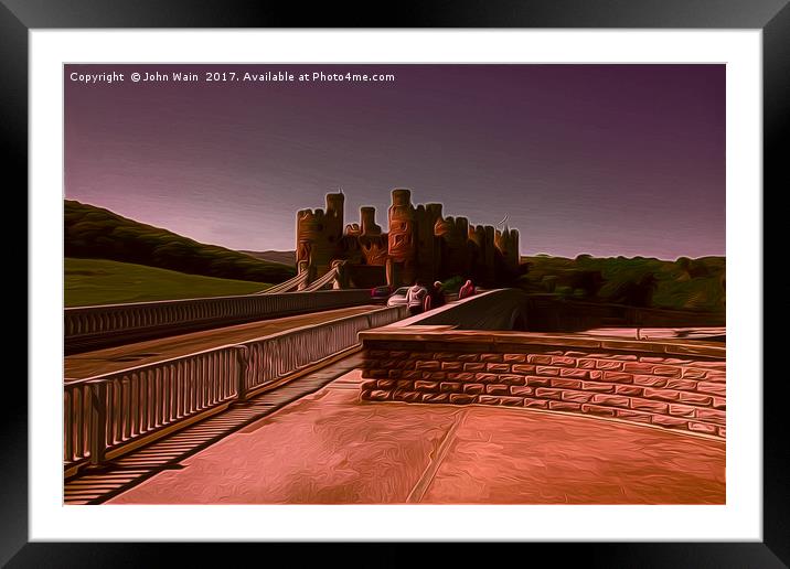 Conwy Castle (Digital Art) Framed Mounted Print by John Wain