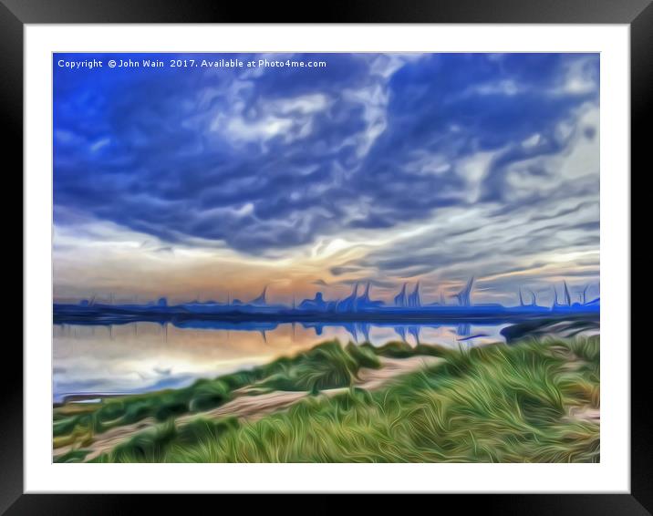 Marina Sunrise (Digital Art) Framed Mounted Print by John Wain
