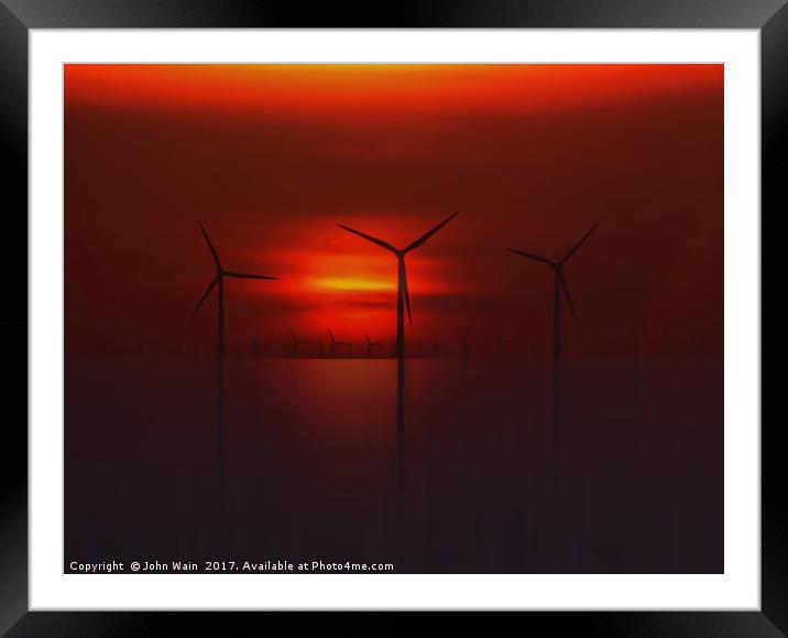 Windmills in the Sun Framed Mounted Print by John Wain