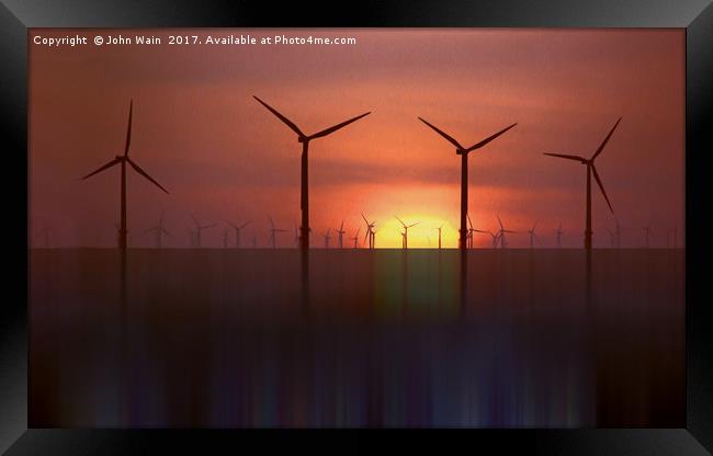 Wind Farms (Digital Art) Framed Print by John Wain
