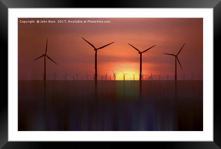 Wind Farms (Digital Art) Framed Mounted Print by John Wain