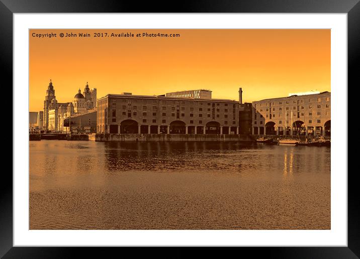 Royal Albert Dock, Liverpool Framed Mounted Print by John Wain